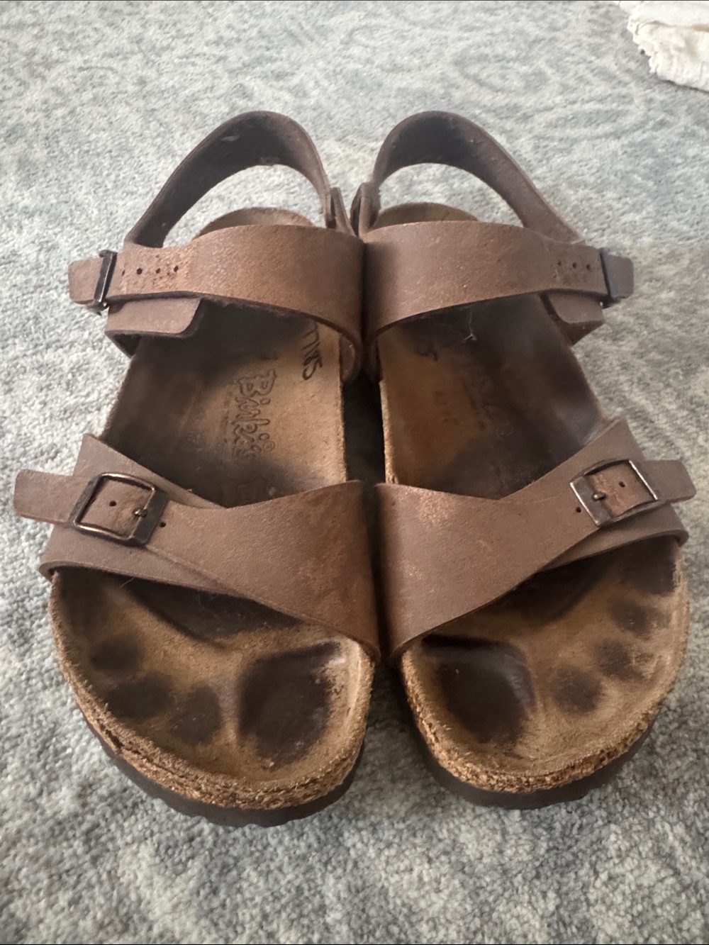 Birkenstock Brown Double-Strap Buckle Sandals - Picture 2 of 4